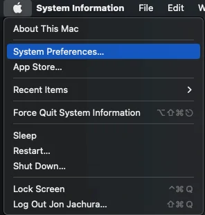 Click the Apple menu and select System Settings