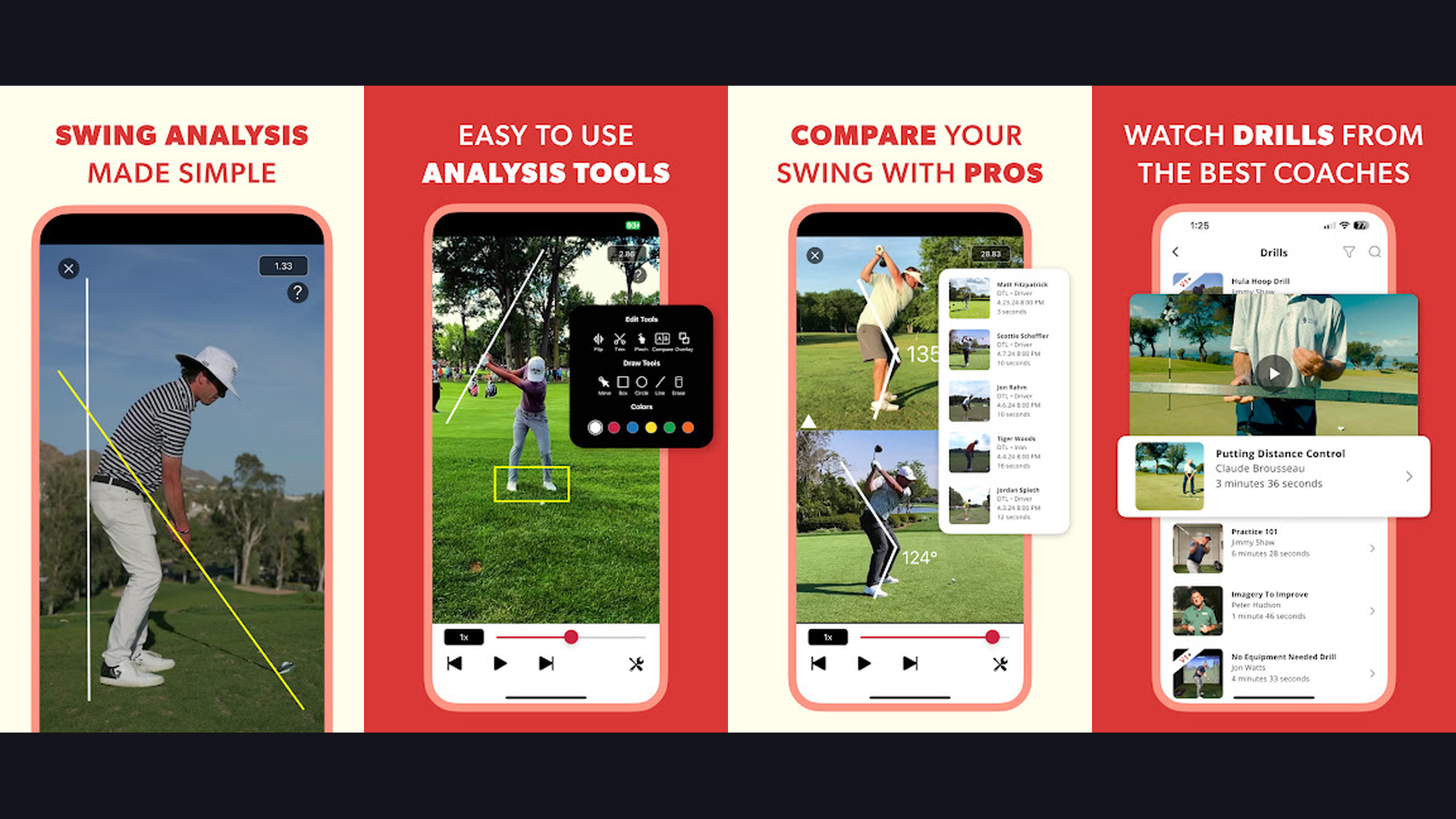 Swing Profile golf app screenshots