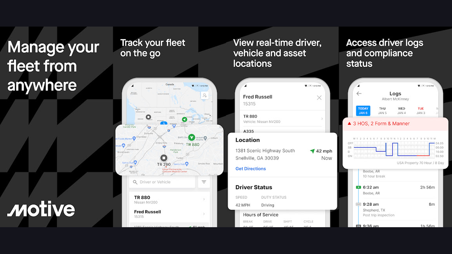 Onfleet delivery driver GPS app screenshots
