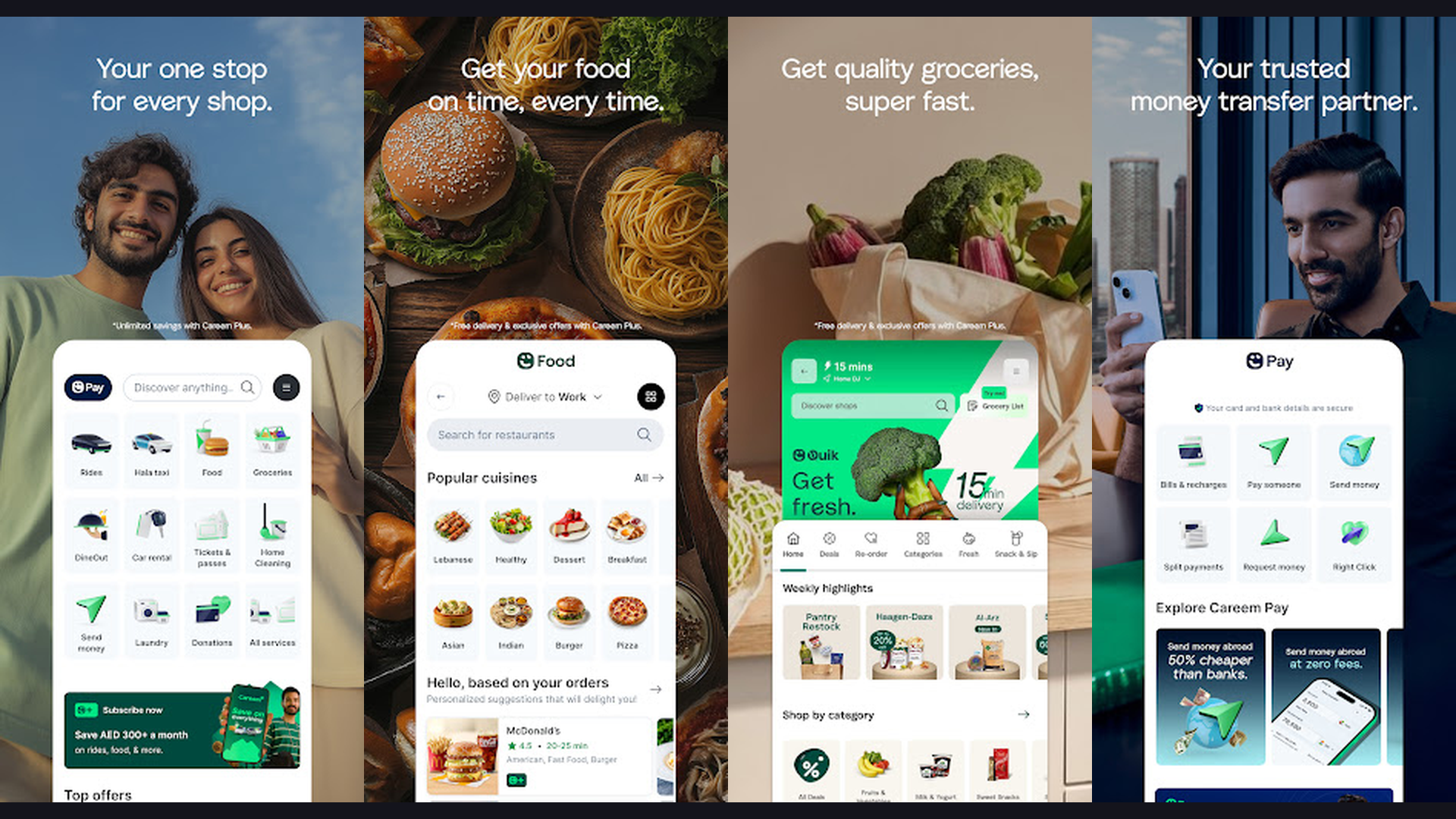 Careem online shopping app screenshots