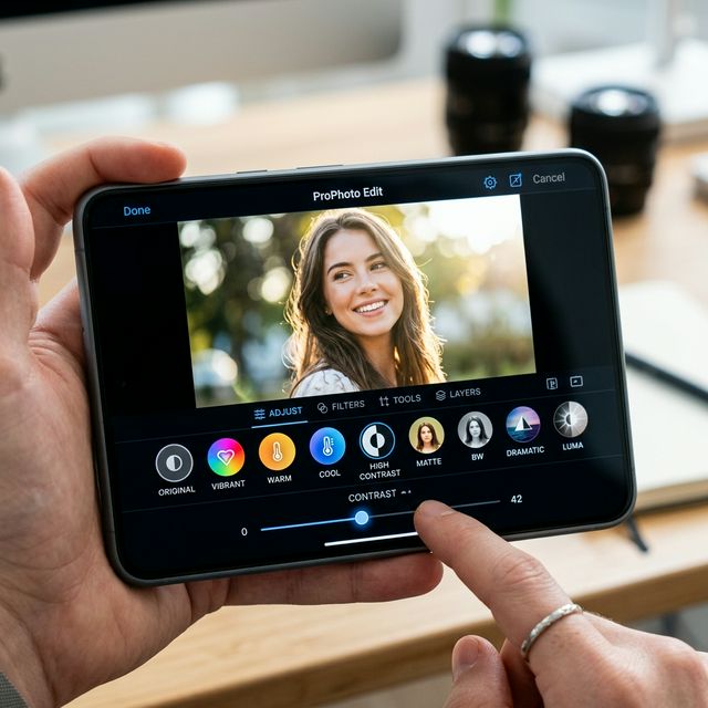 Photograph highlighting the Instagram editing bay and vibrant contrast filters