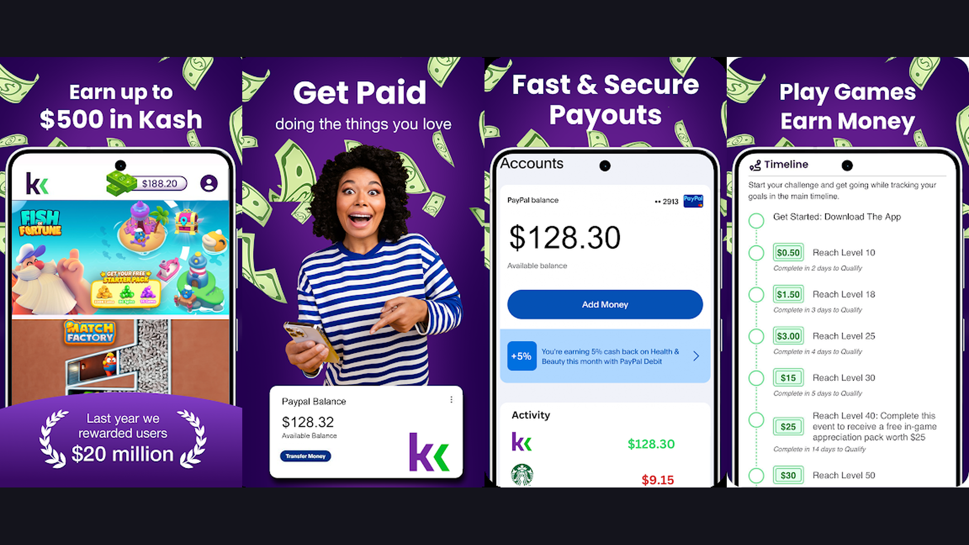 KashKick earn rewards app screenshots