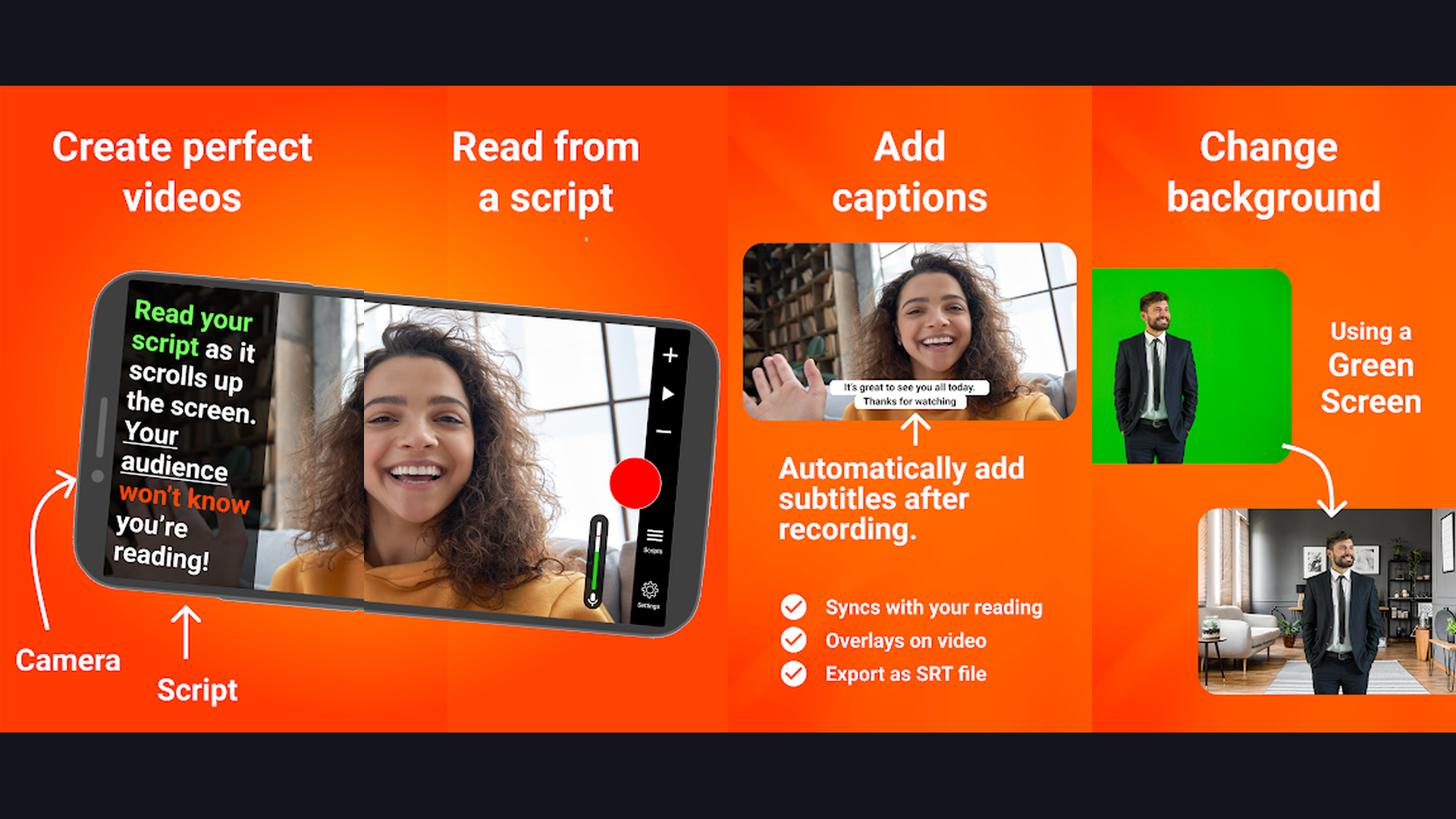 Teleprompter Premium video recording app screenshots