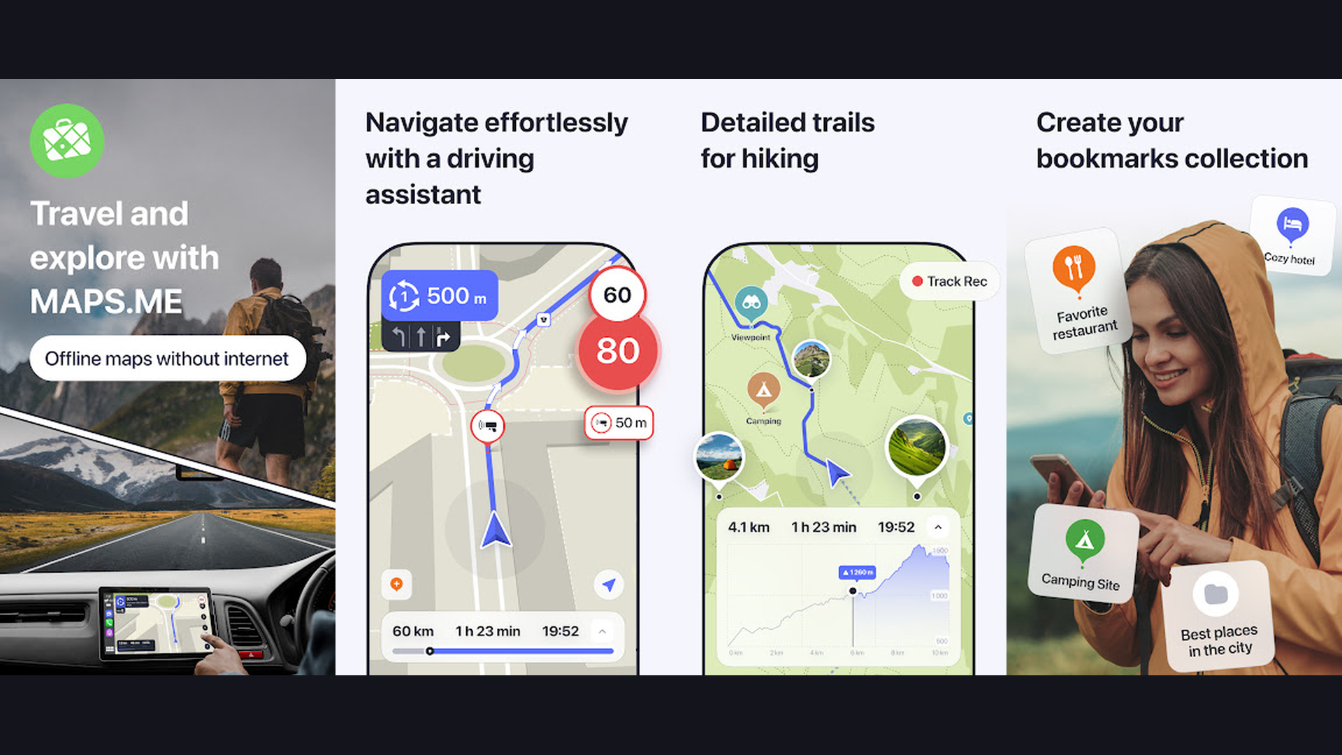 MAPS.ME navigation app screenshots