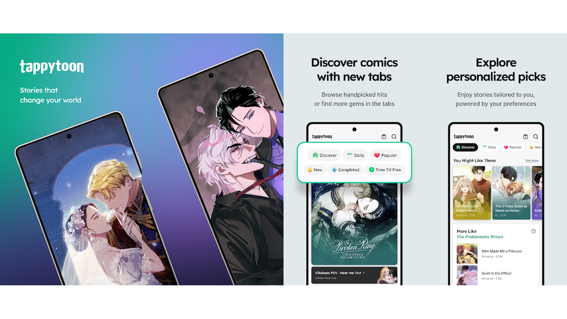 Tappytoon manhwa and novels app screenshots