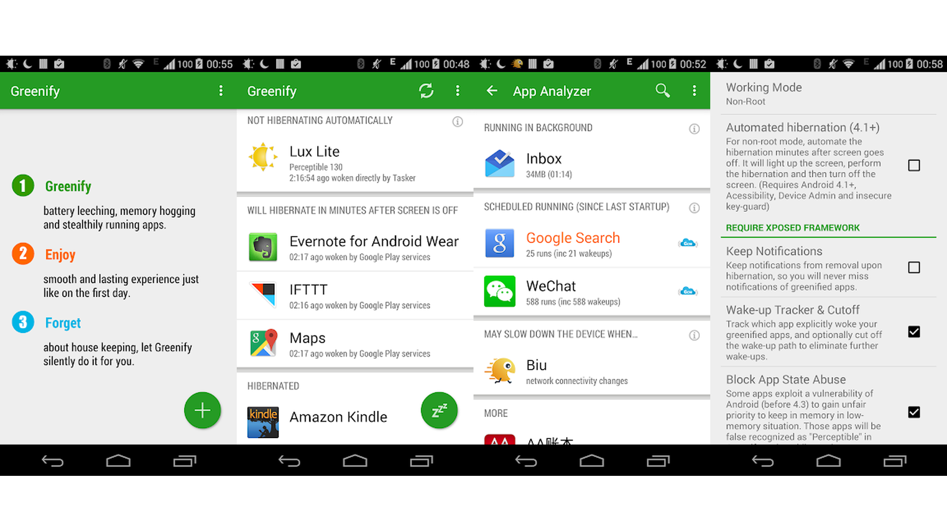 Greenify app screenshots
