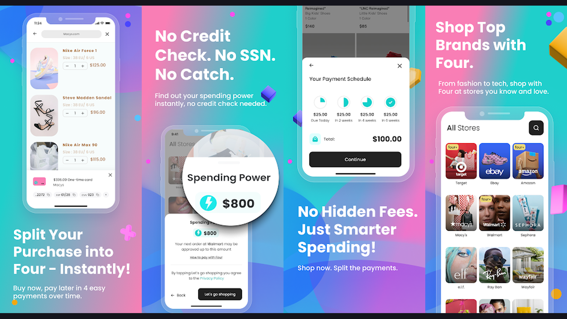 Sezzle buy now pay later app screenshots