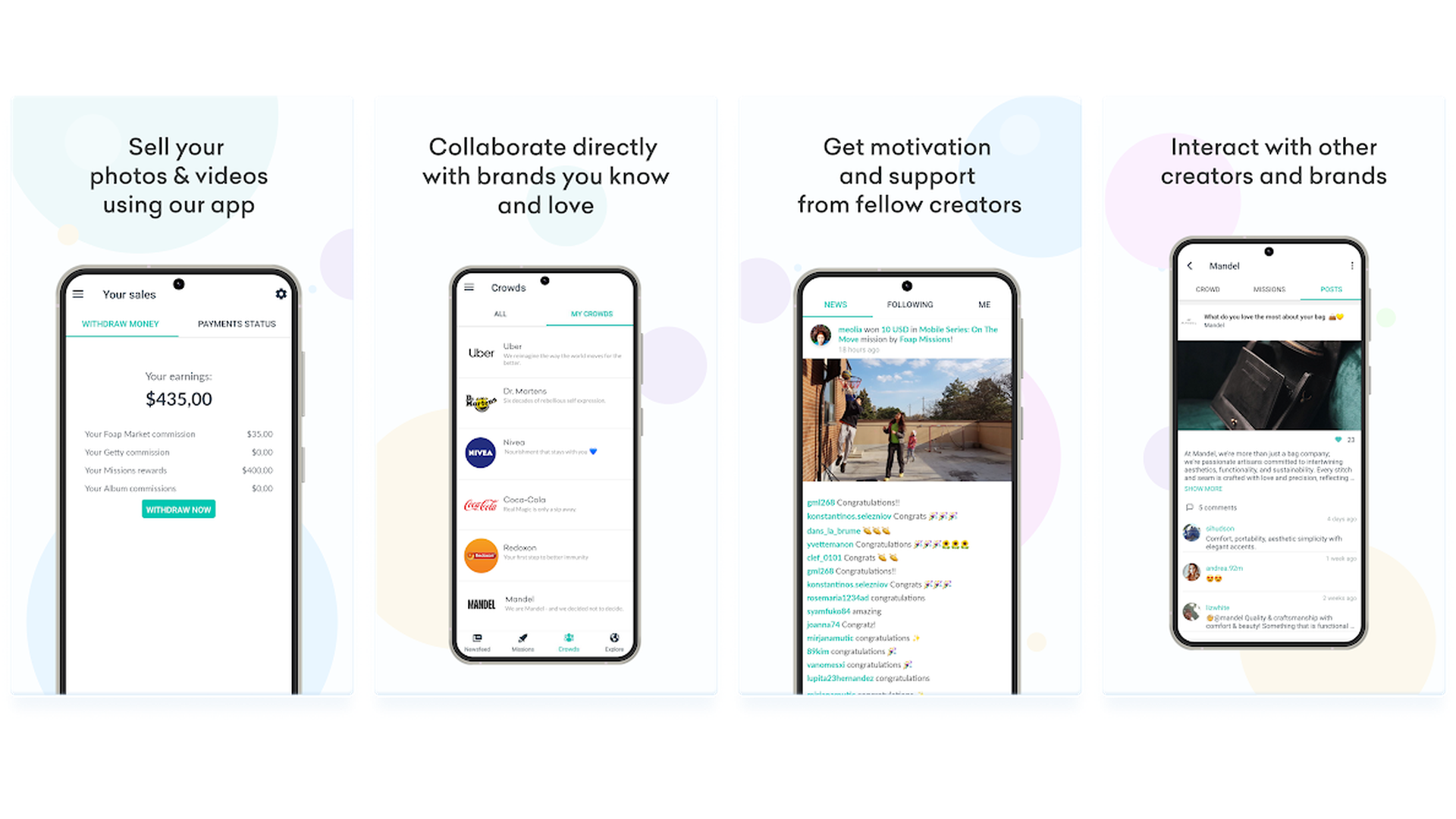 Foap sell photos and videos app screenshots