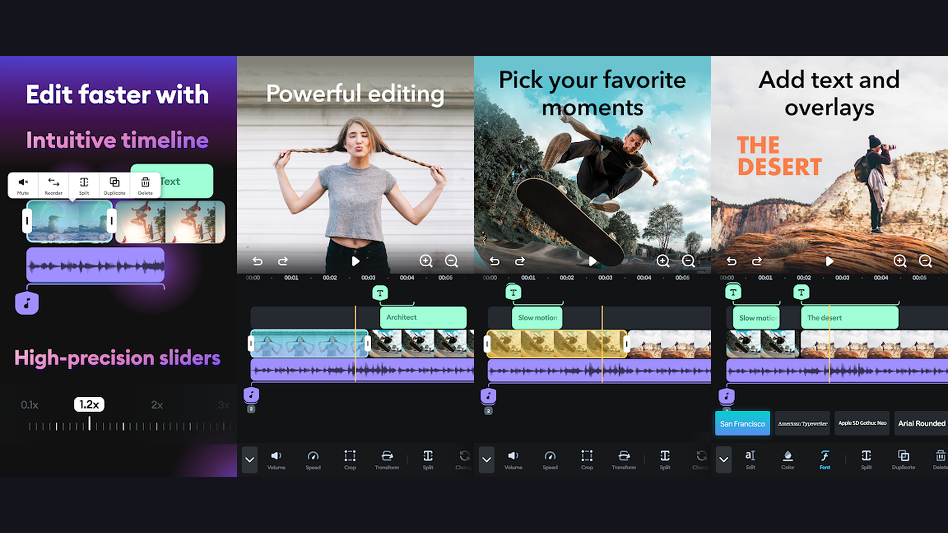 Splice reel editing app screenshots