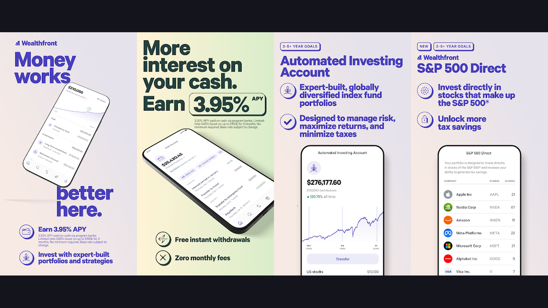 Wealthfront stock trading app screenshots