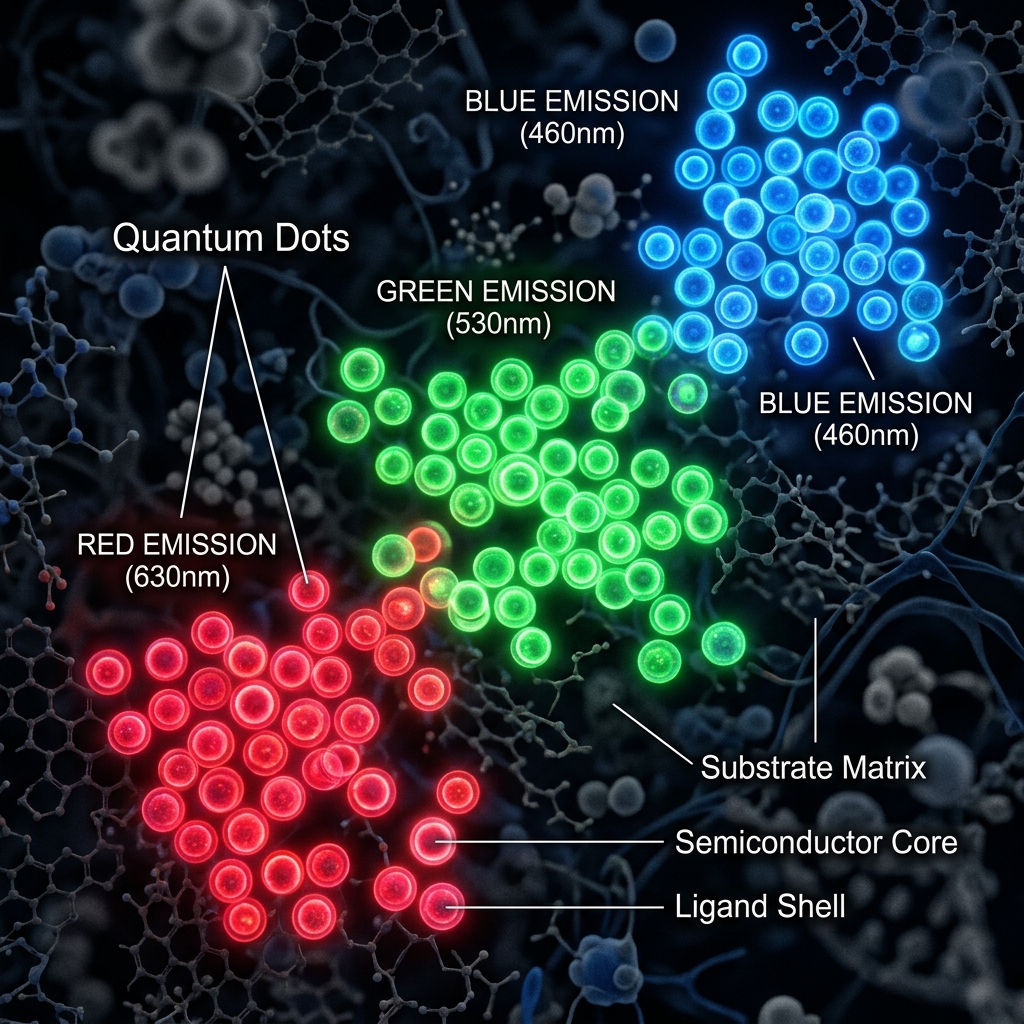 Quantum dot nanocrystals emitting precise red green and blue light