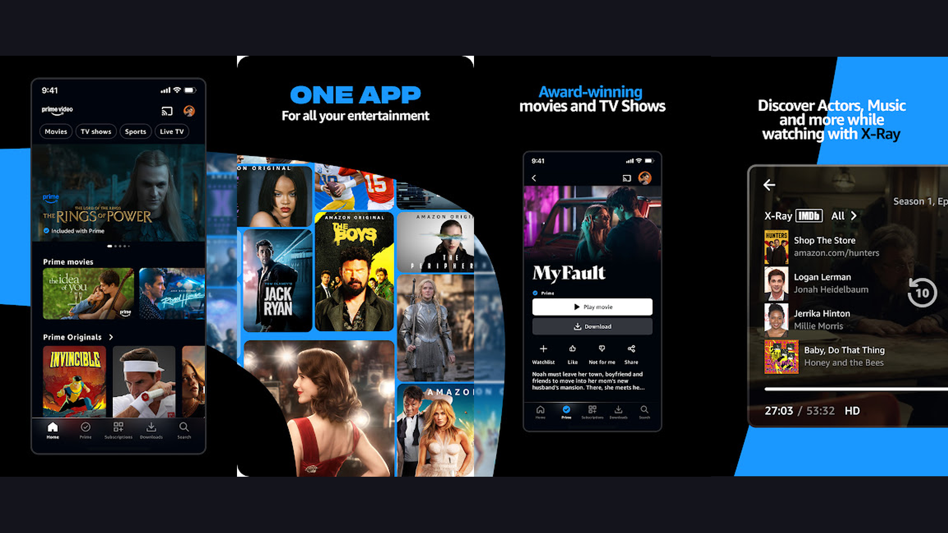 Amazon Prime Video RV streaming entertainment app screenshots