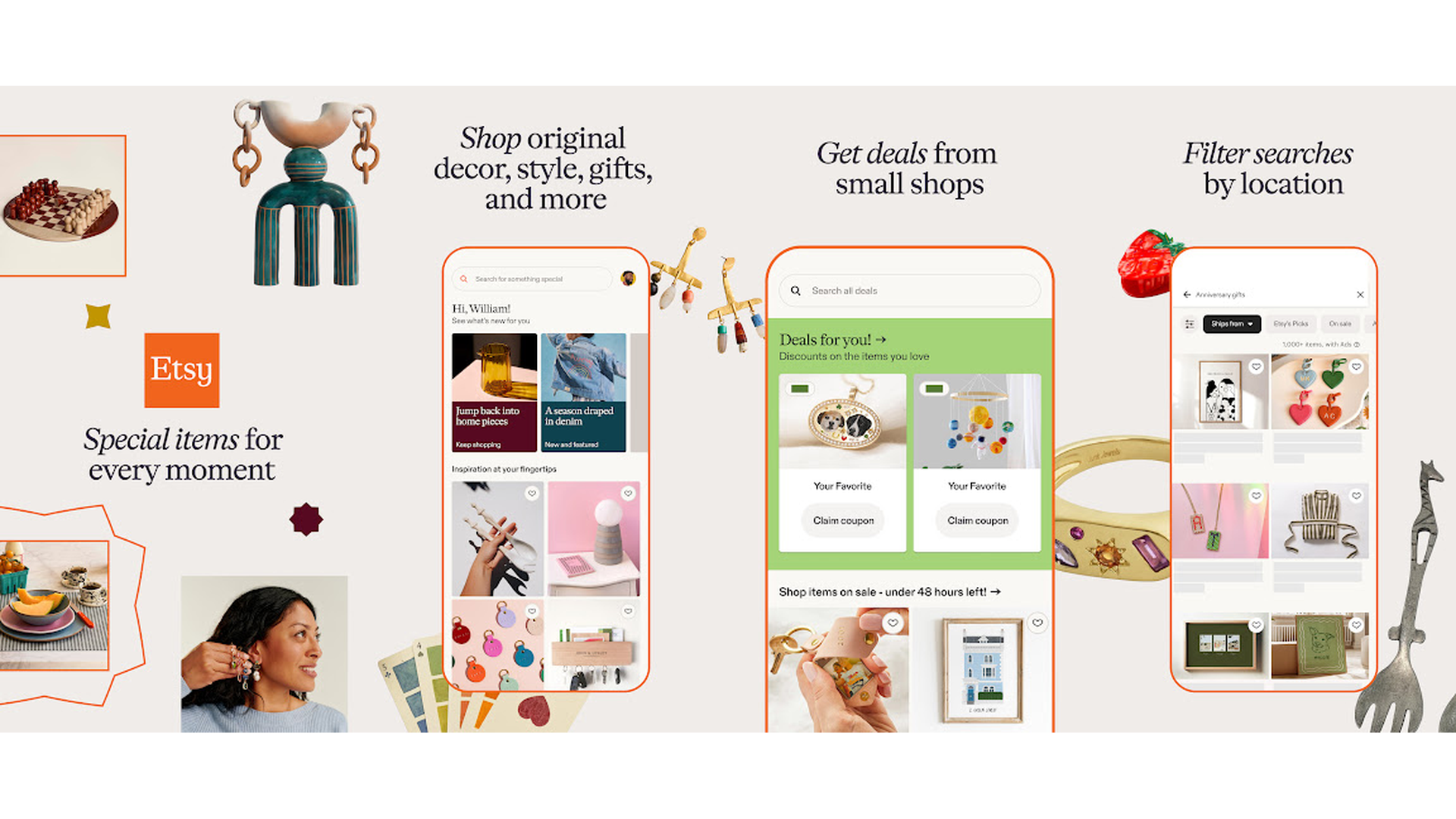 Etsy marketplace app screenshots