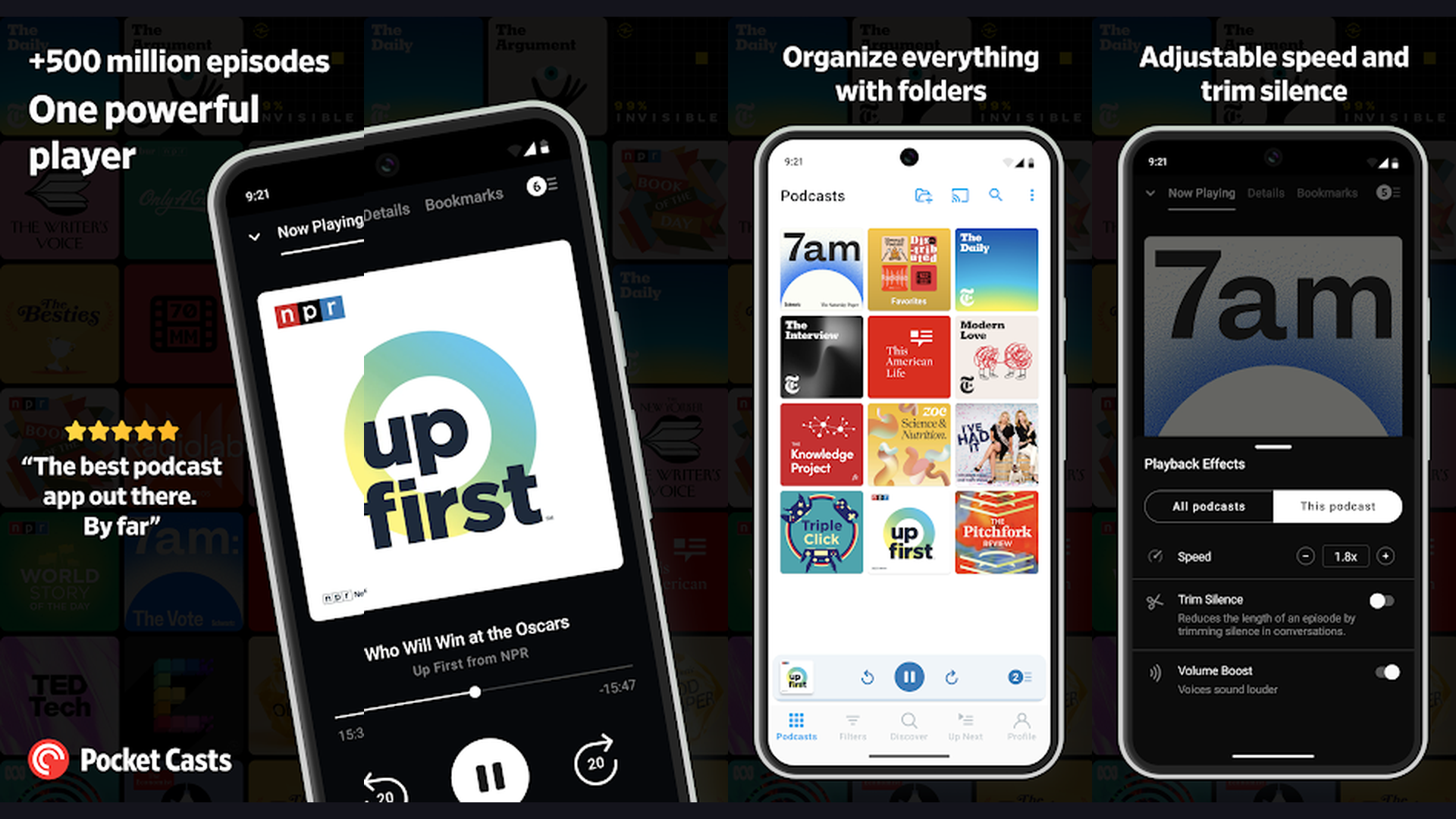 Pocket Casts RV streaming entertainment app screenshots