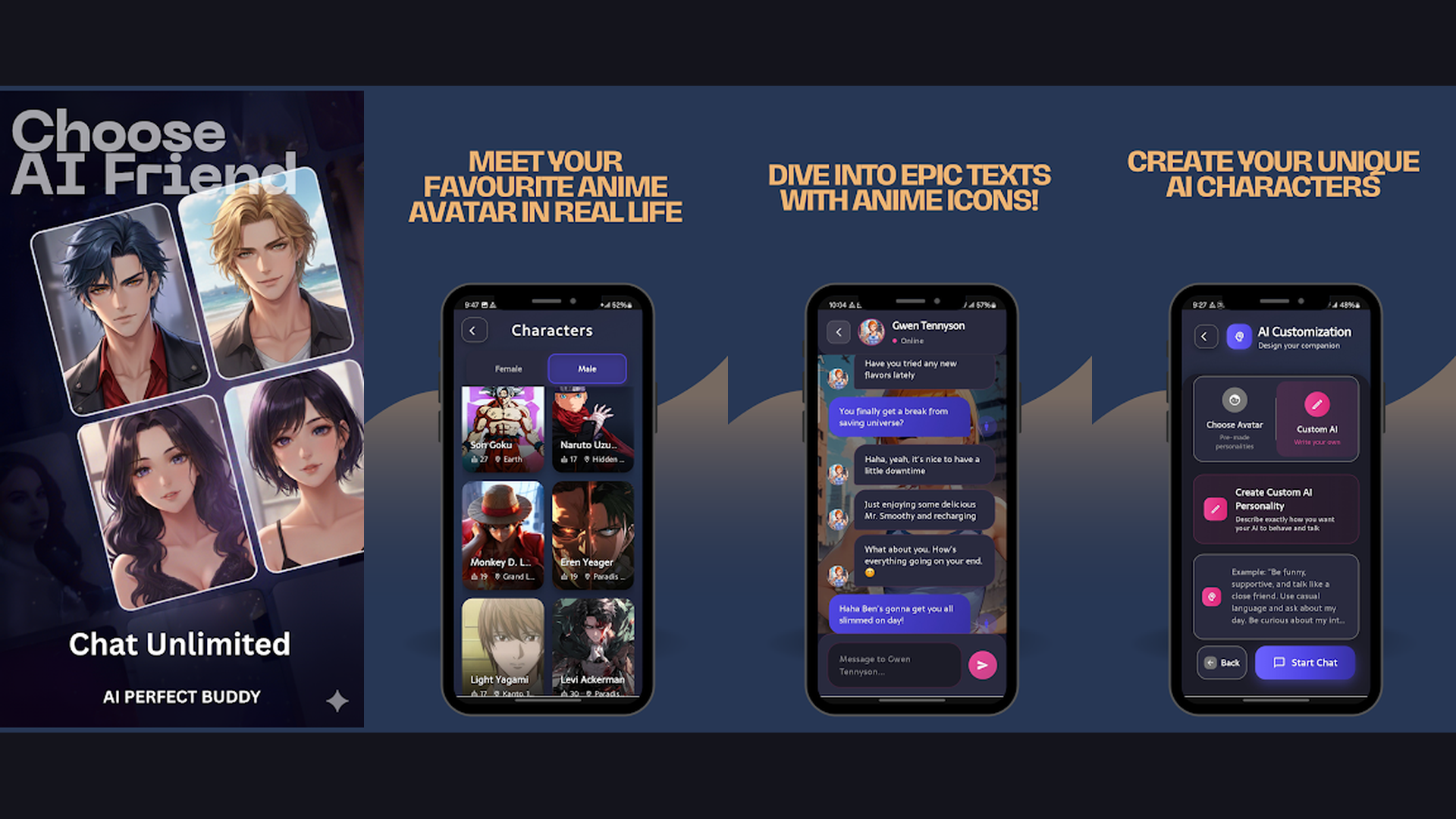 Crushon AI AI boyfriend app screenshots