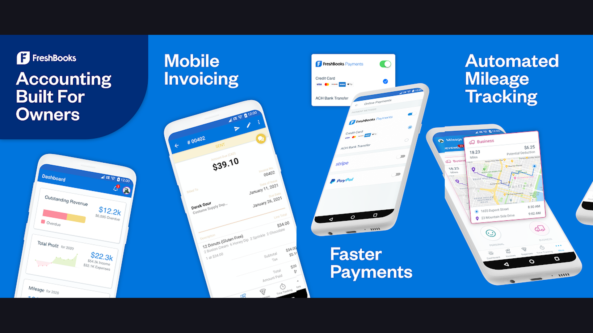 FreshBooks invoice app screenshots