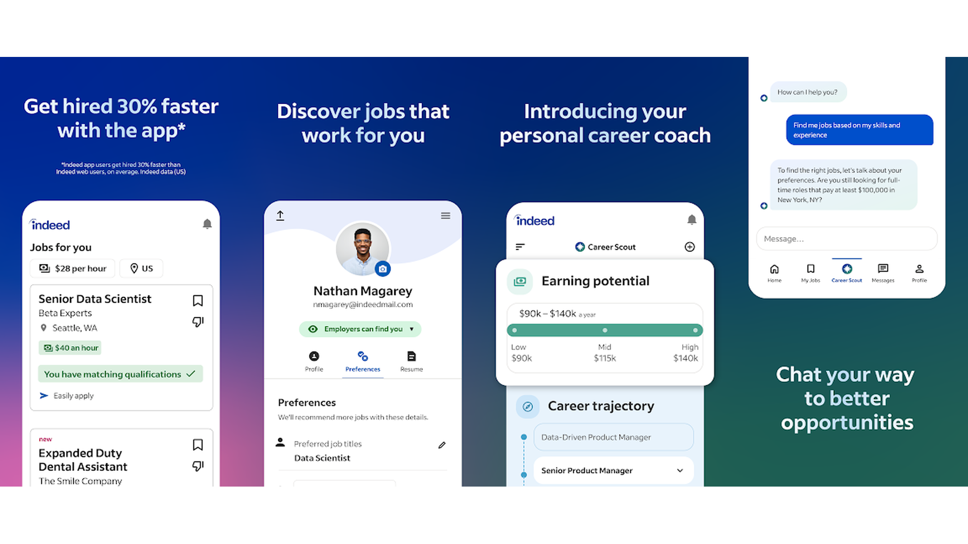 Indeed Job Search app screenshots