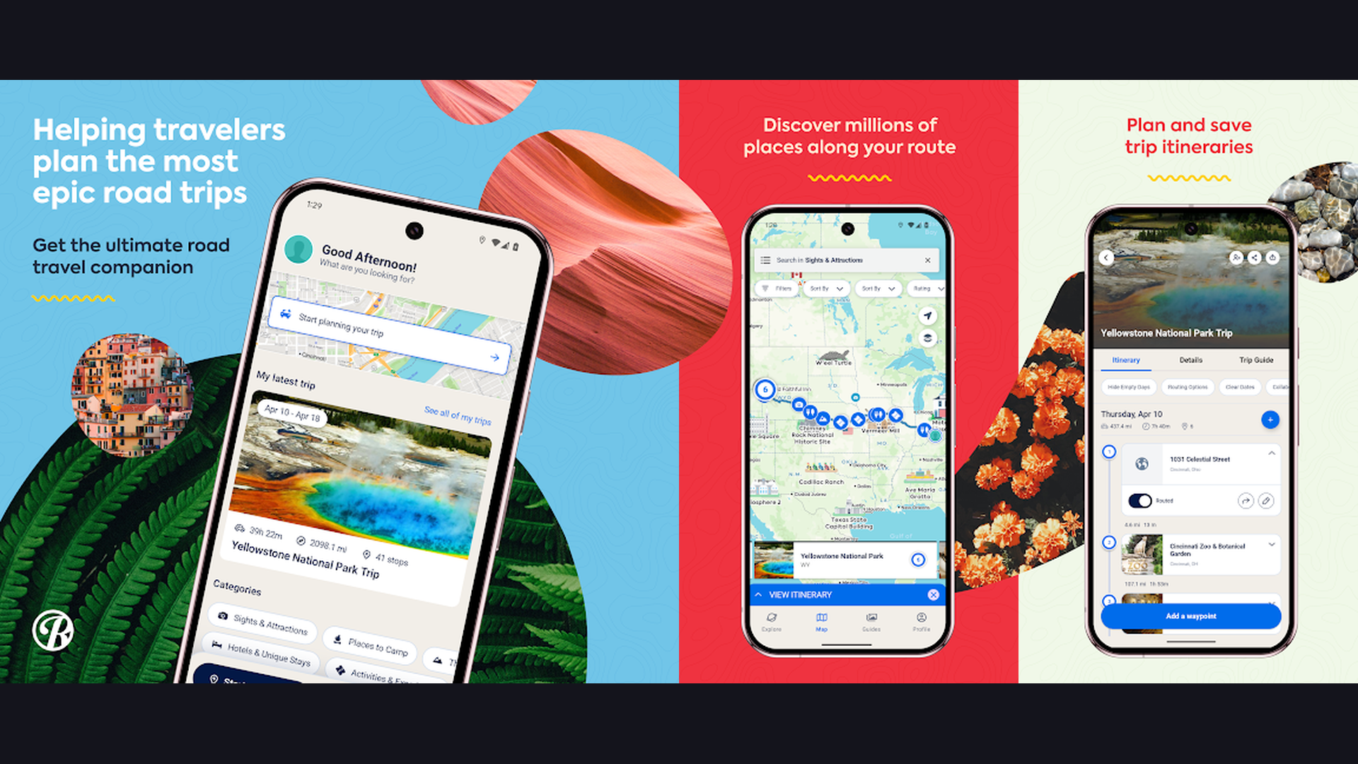 Roadtrippers app screenshots
