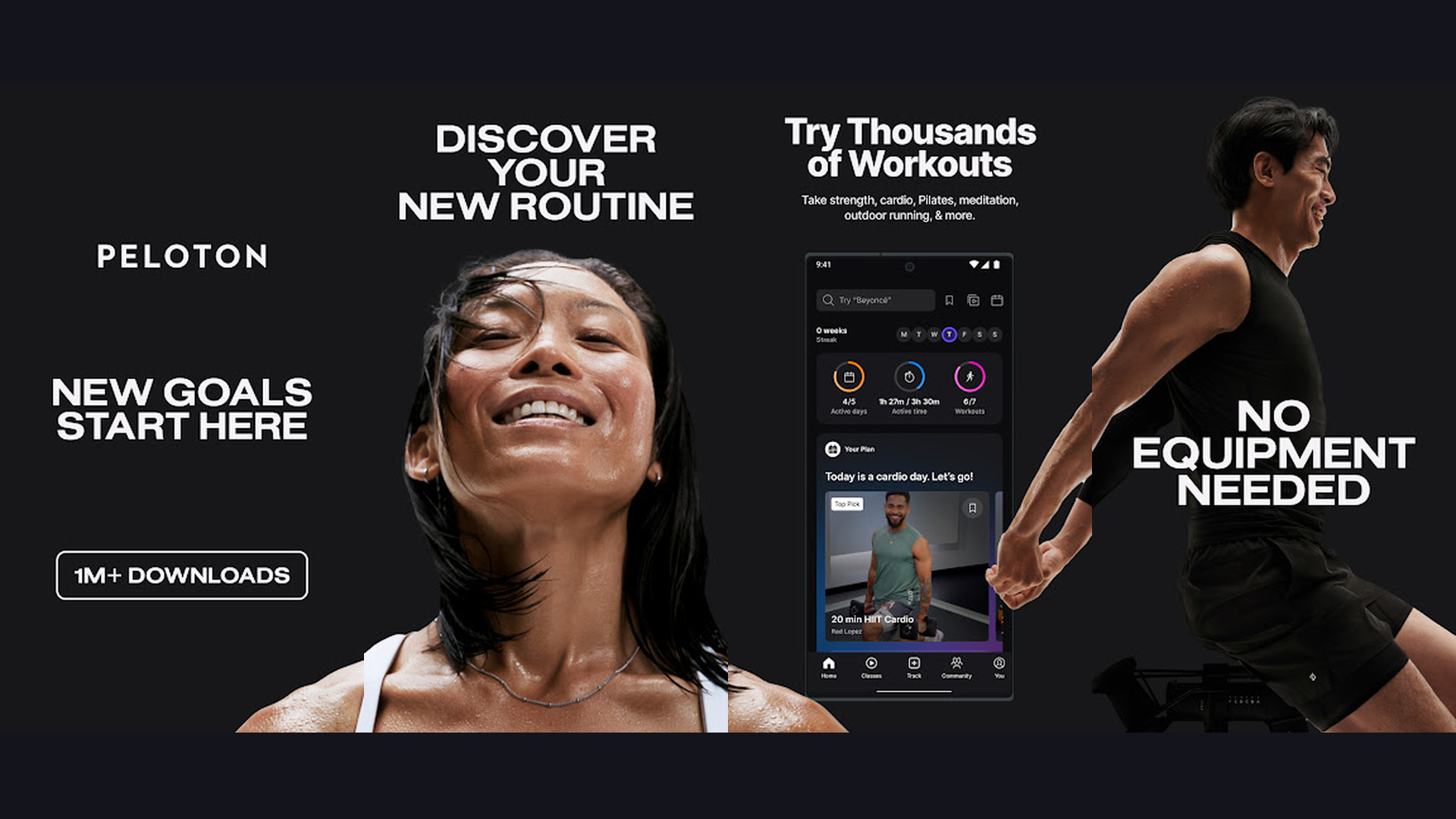Peloton health fitness app screenshots
