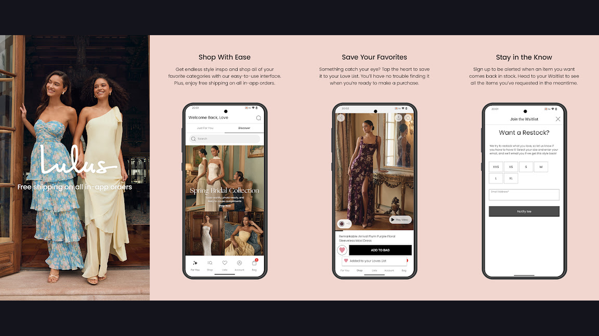 Lulus fashion app screenshots