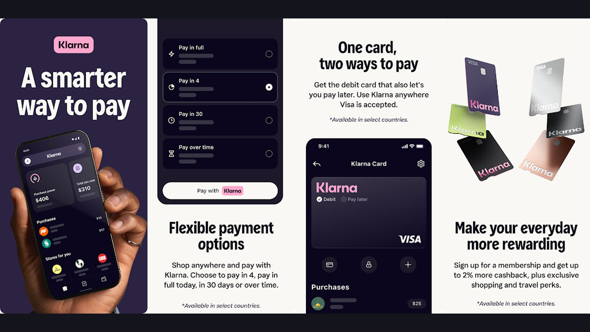 Klarna buy now pay later app screenshots