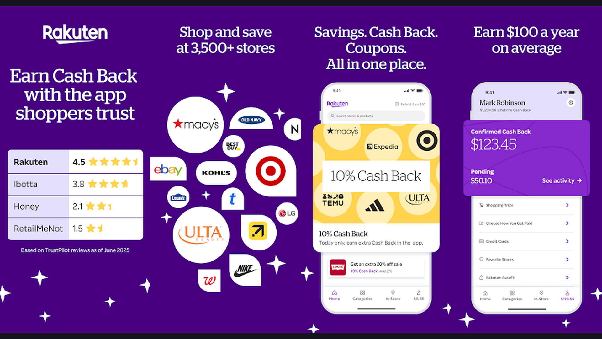 Rakuten app screenshots