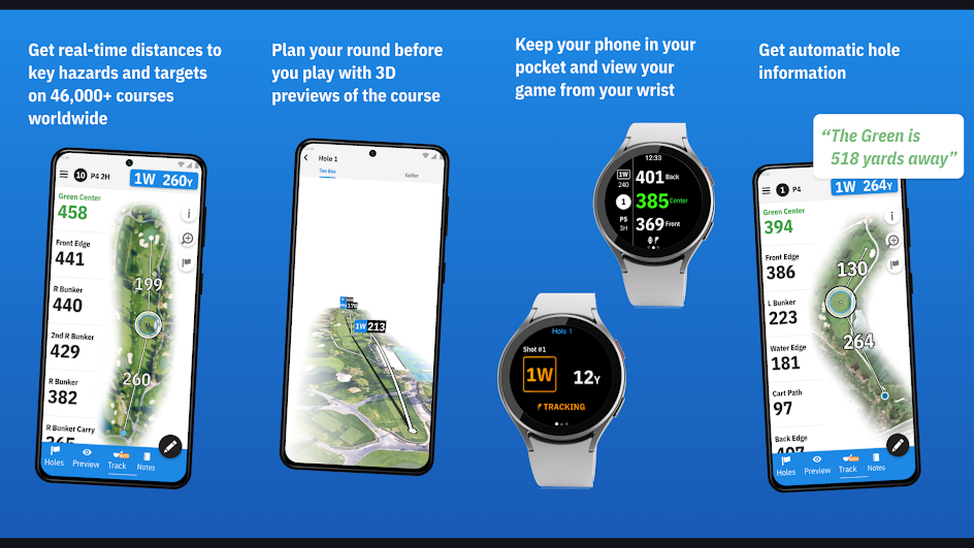 Hole19 golf app screenshots