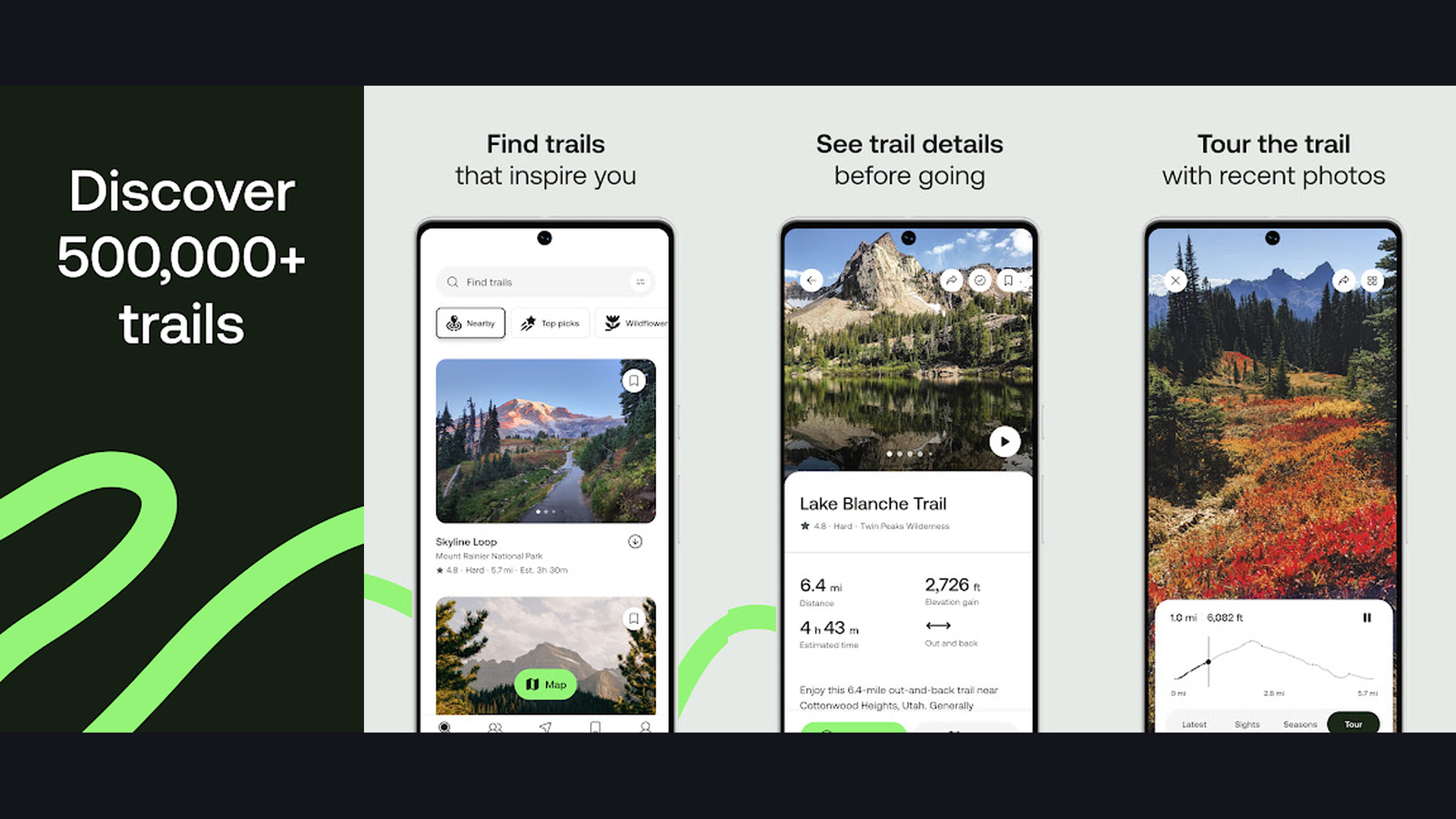 AllTrails health fitness app screenshots