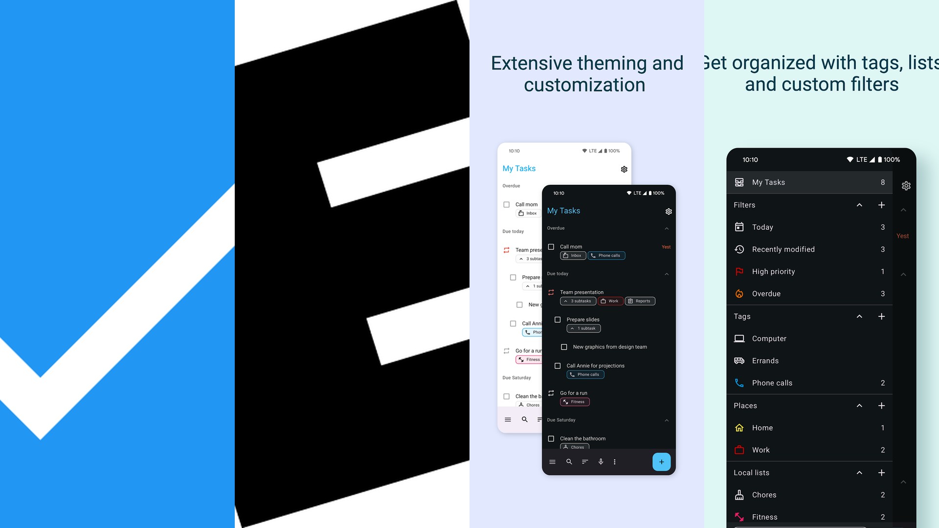 Tasks Free reminder app features and interface