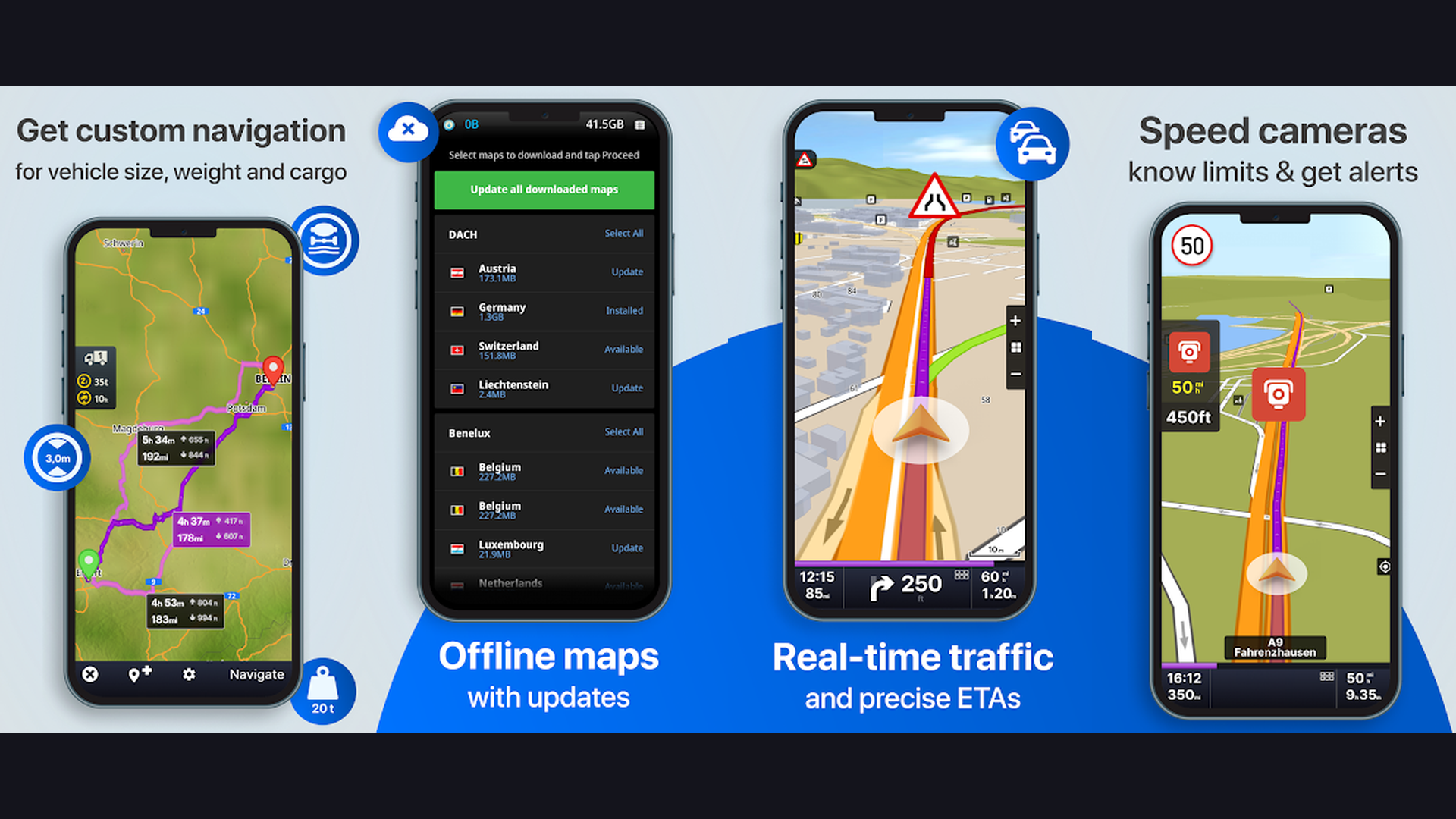 Sygic Truck GPS Navigation delivery driver GPS app screenshots