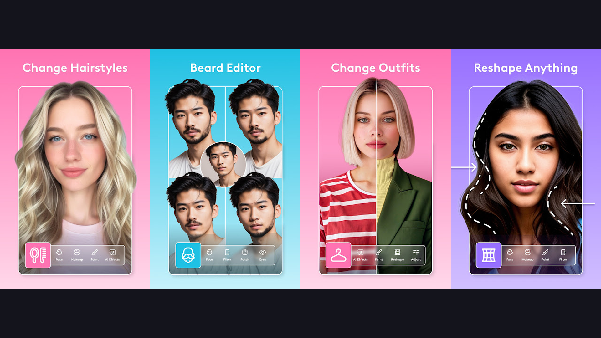 Facetune AI photo editing app screenshots