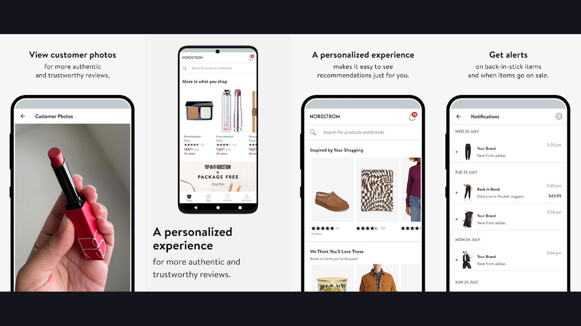 Nordstrom app screenshots