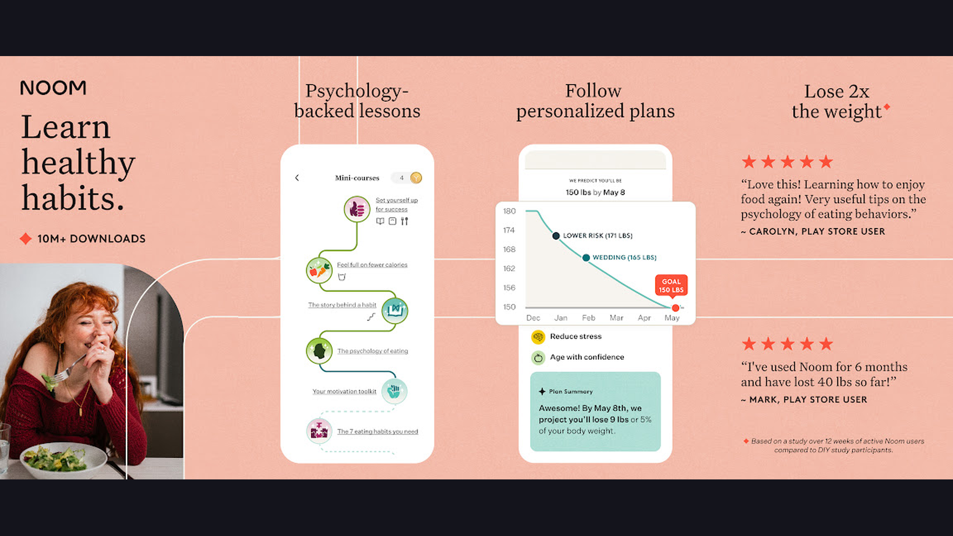 Noom health fitness app screenshots