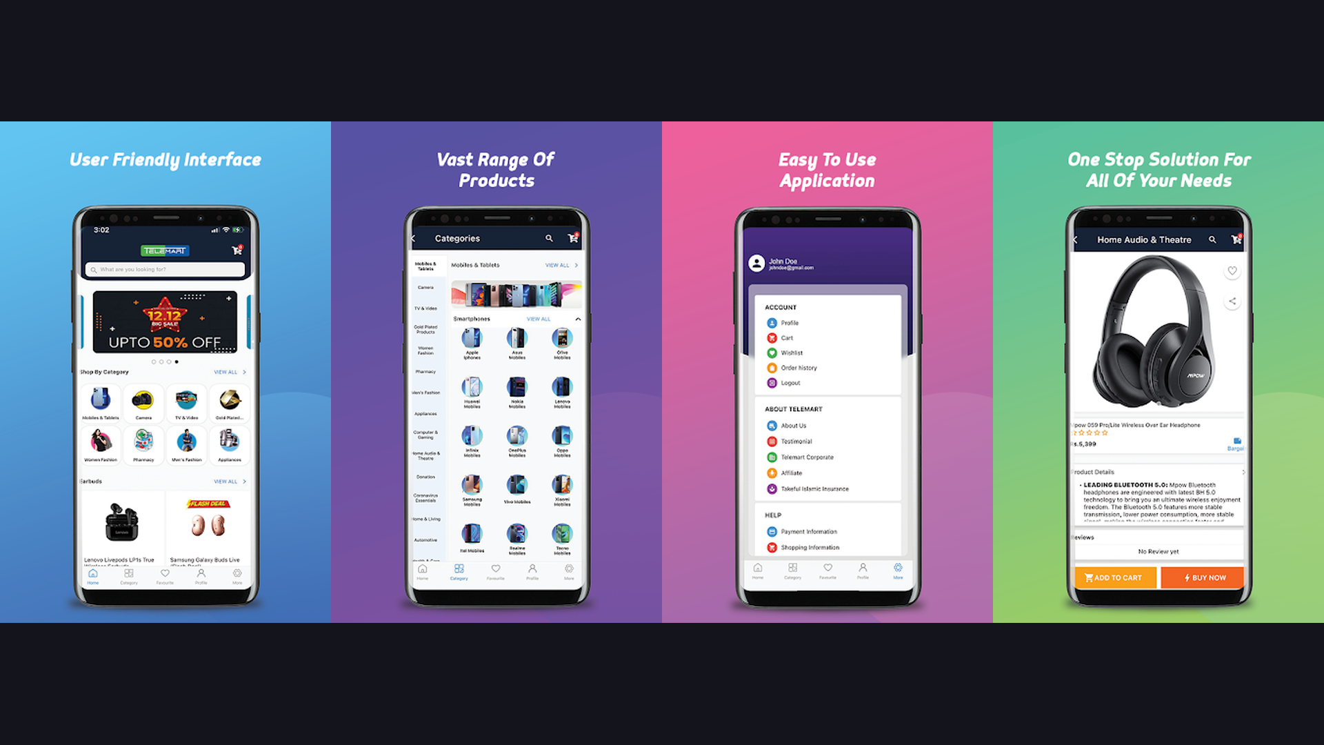 Telemart online shopping app screenshots