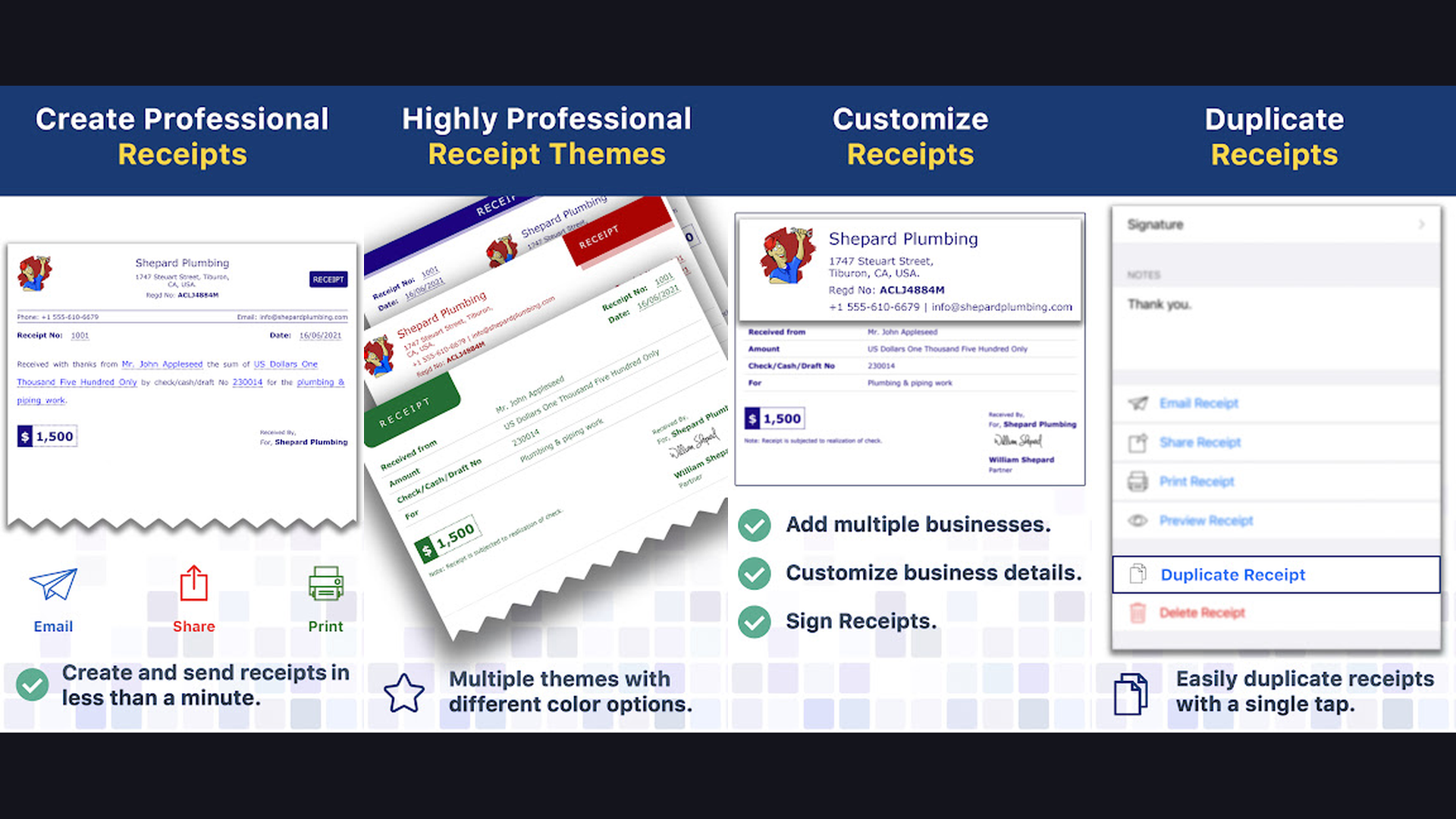 Receipt Maker - Sign & Send gameplay and screenshots