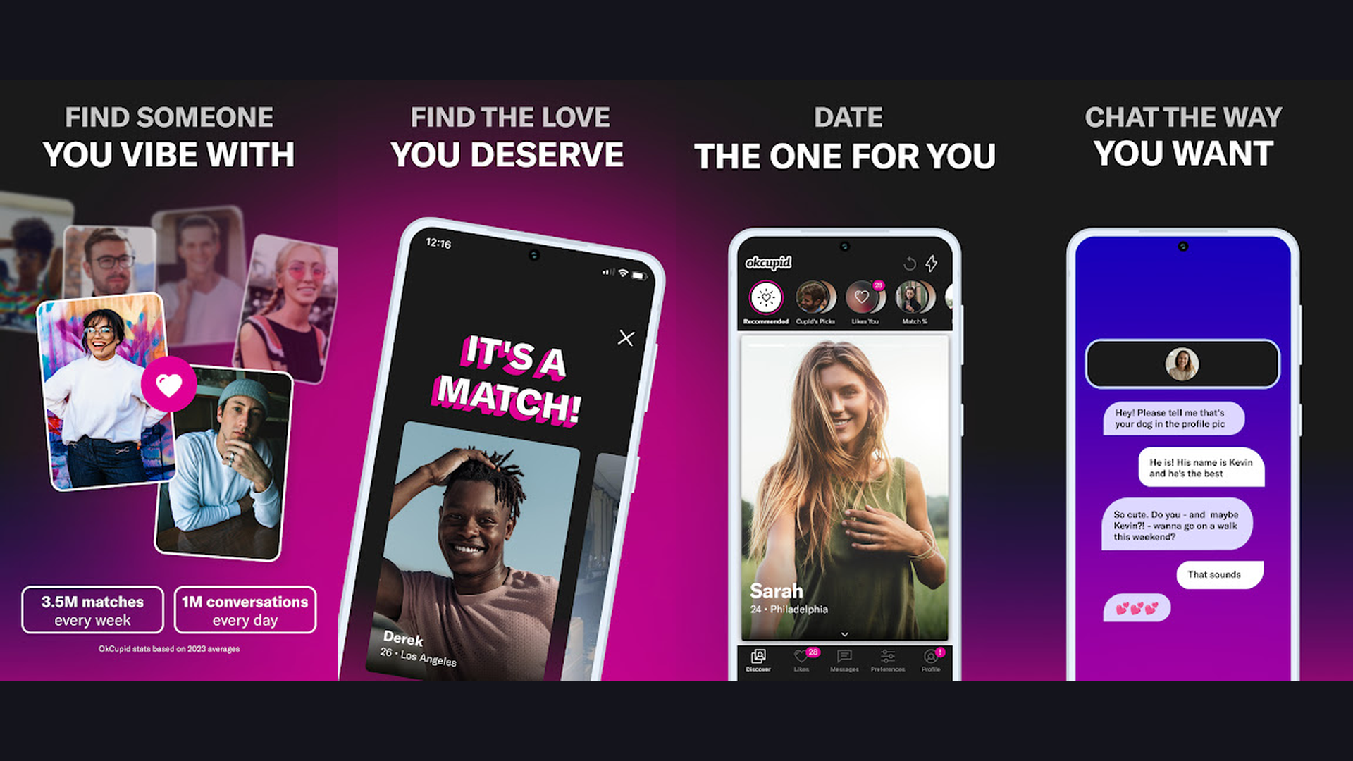 OkCupid dating app screenshots