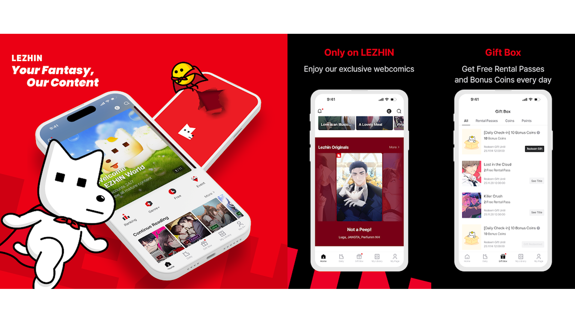 Lezhin Comics daily releases app screenshots