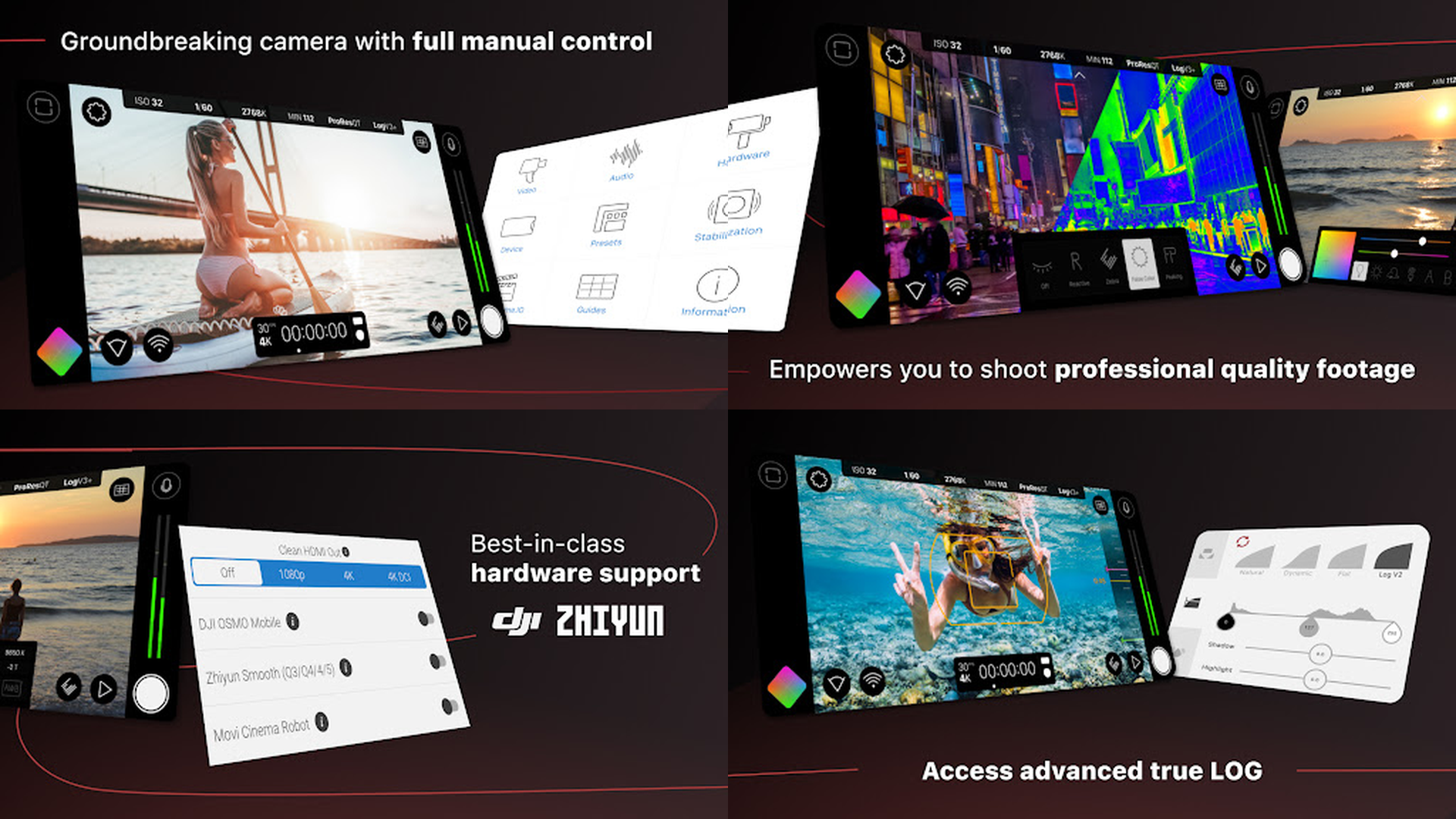 FiLMiC Pro video recording app screenshots