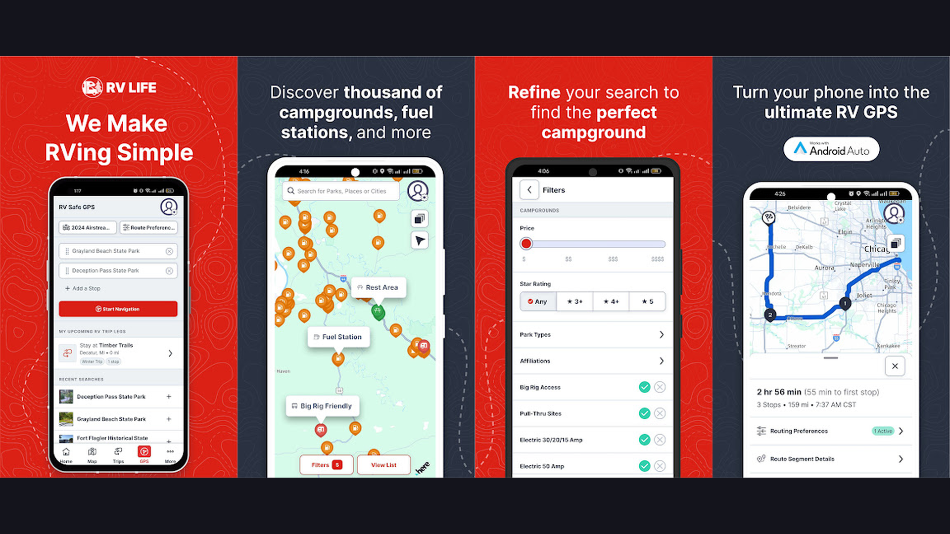 CoPilot RV RV navigation app screenshots
