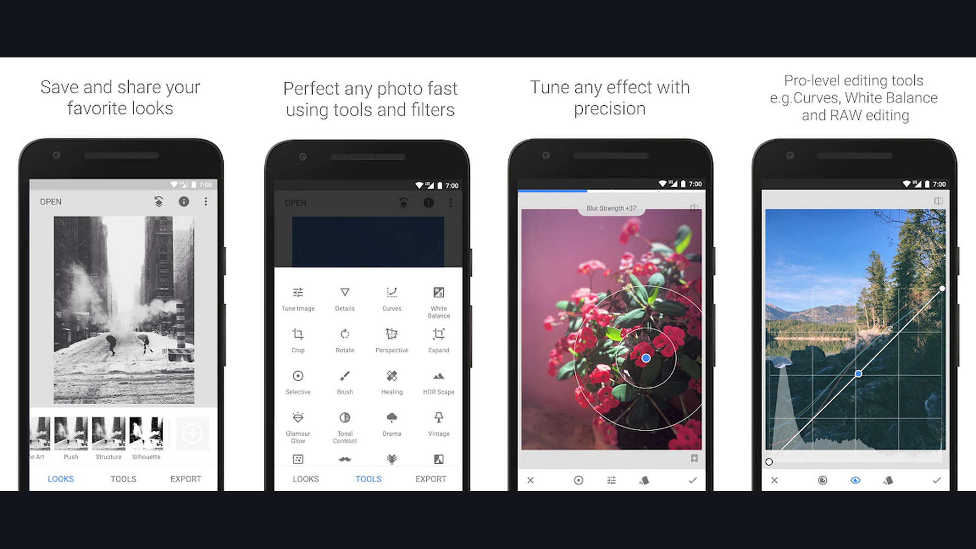 Snapseed photo editor app screenshots Android