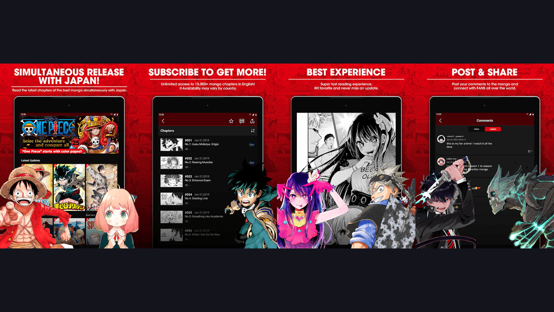 MANGA Plus app screenshots
