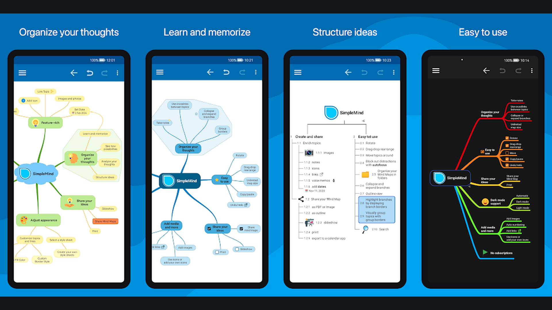 SimpleMind Pro app screenshots