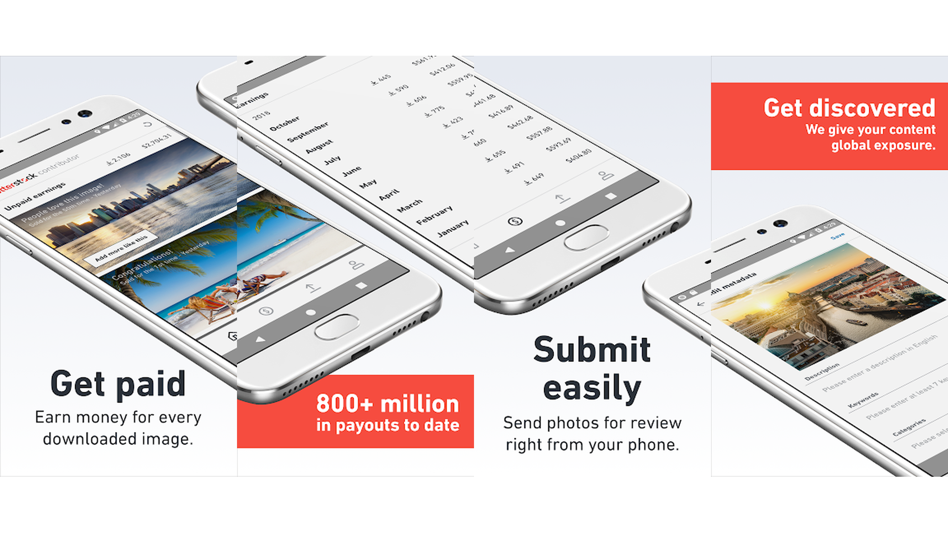Shutterstock Contributor app screenshots