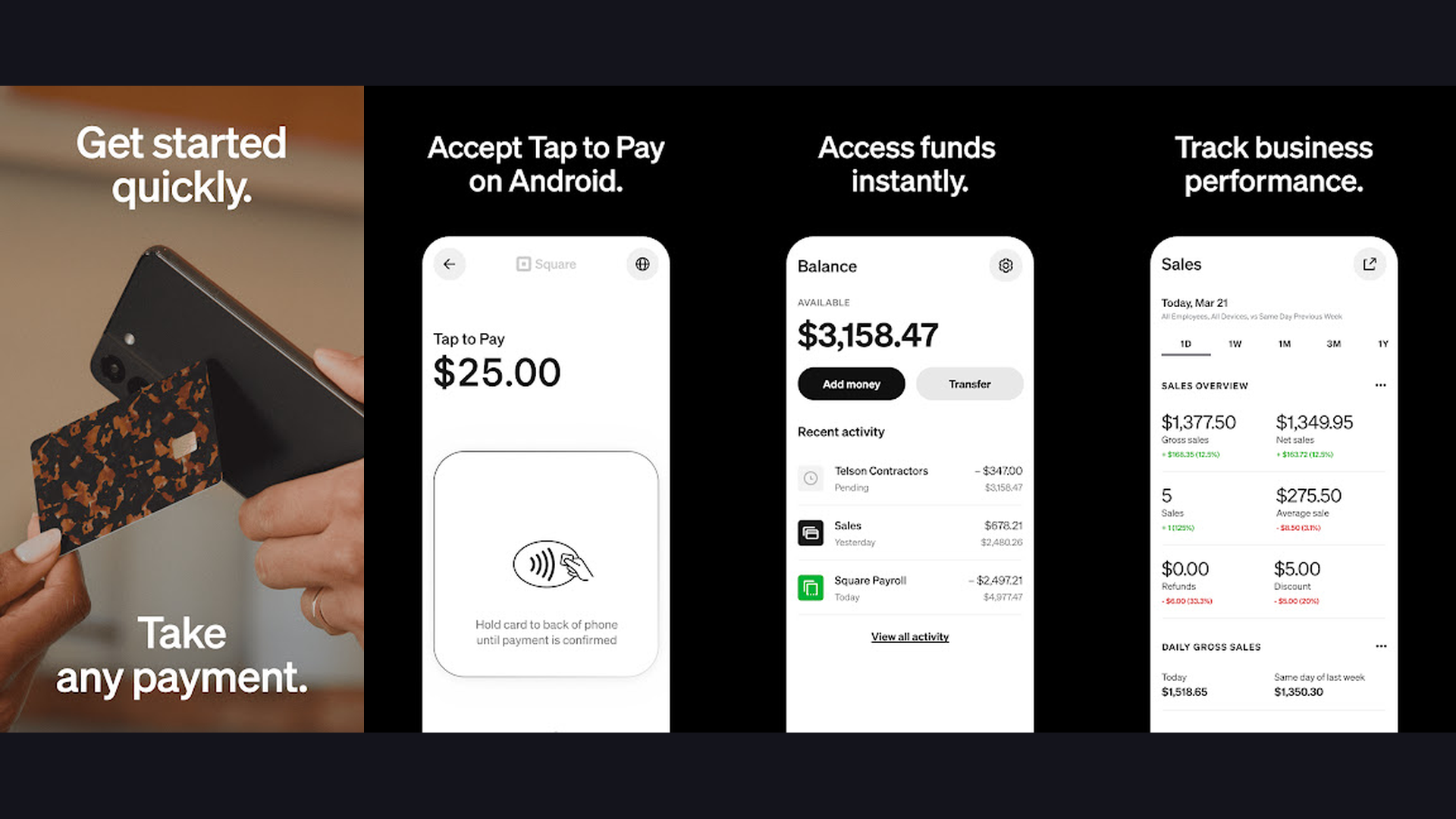 Square Invoices invoice app screenshots