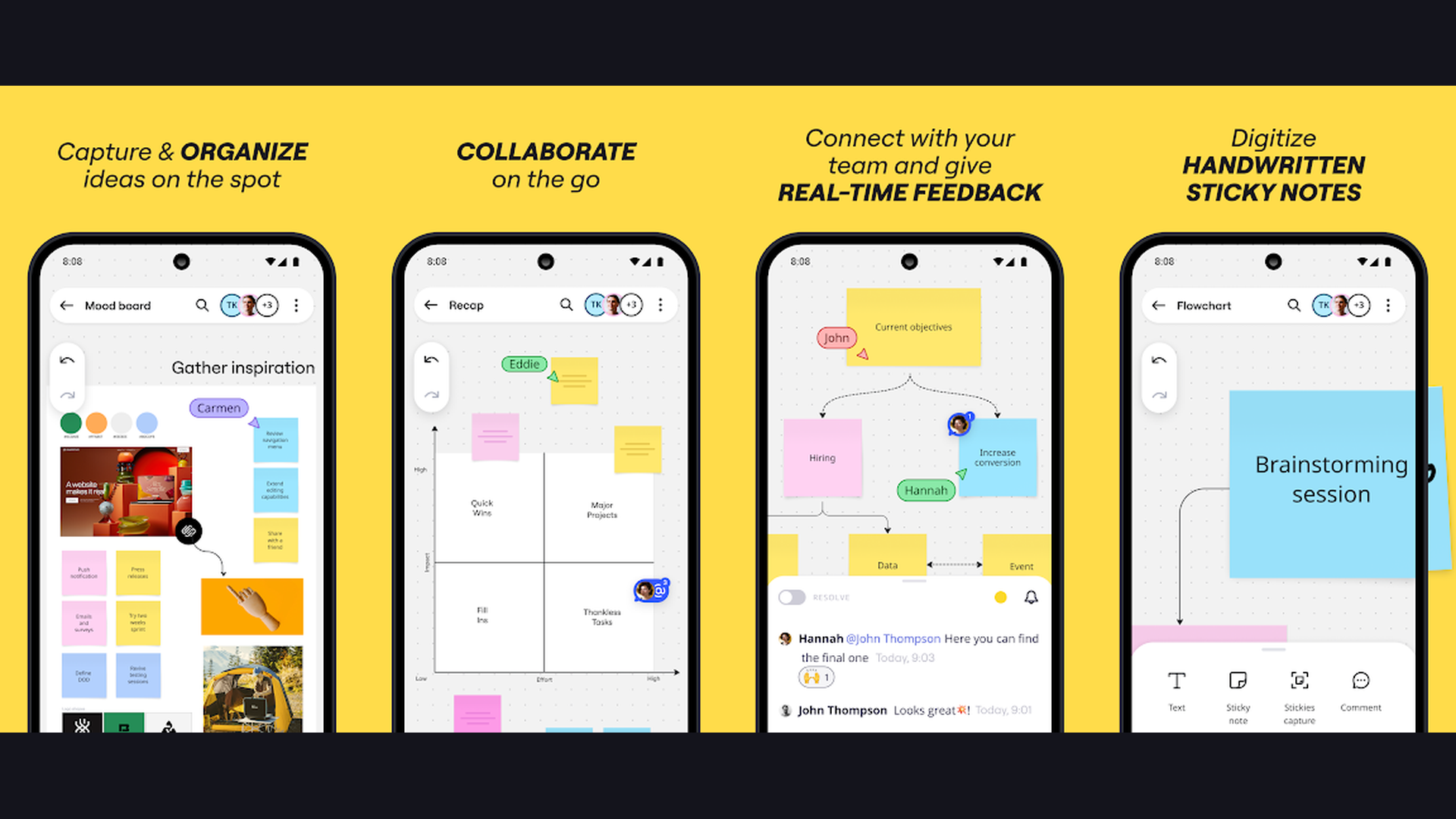 Miro app screenshots