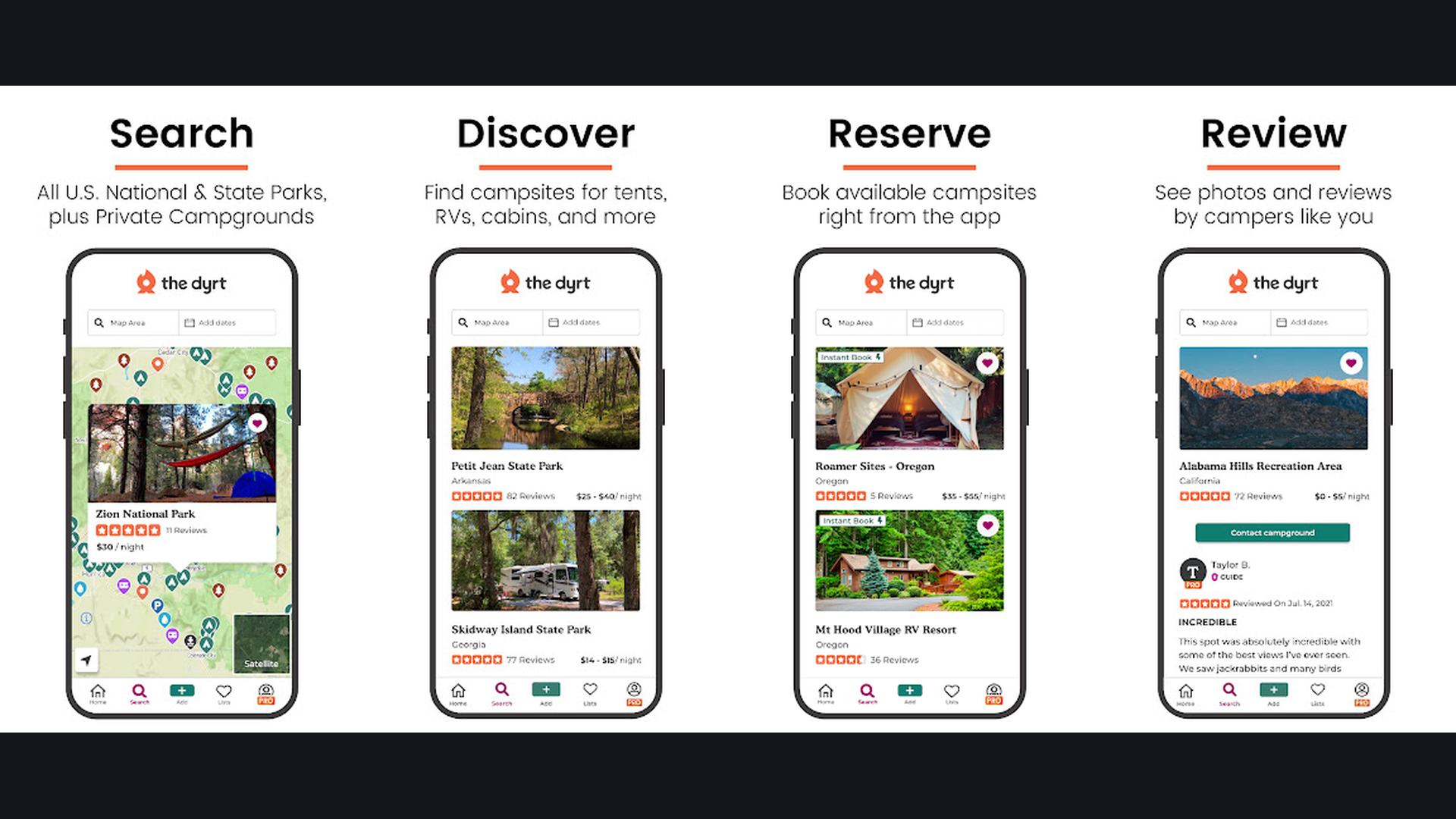 Park4Night app screenshots