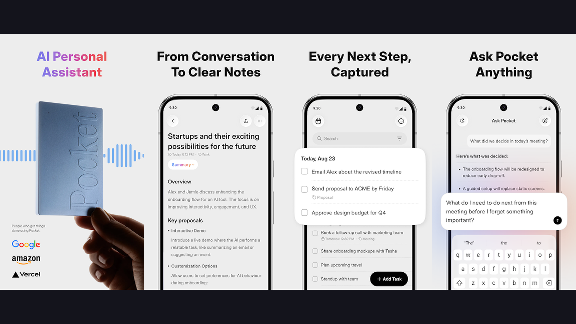 Pocket app screenshots