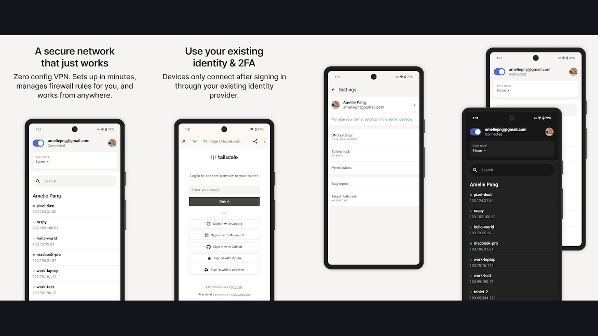 Tailscale self-hosted app screenshots