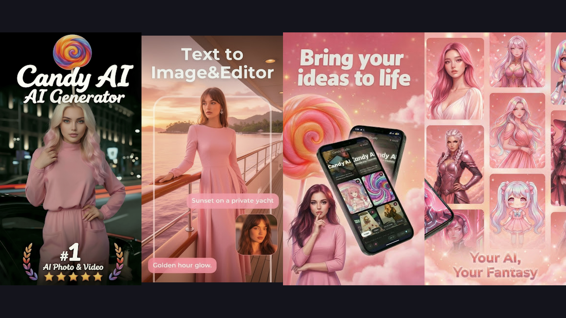 Candy AI AI boyfriend app screenshots