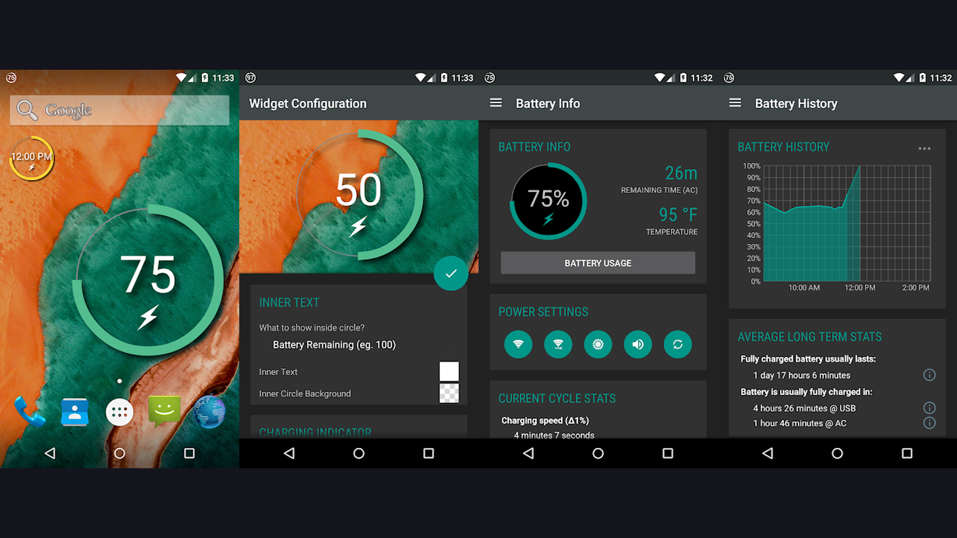 Battery Widget Reborn app screenshots and features